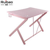 Table de bureau d'ordinateur en forme de K Offre Spéciale a mené le bureau de jeu rose clair pour des filles en bois