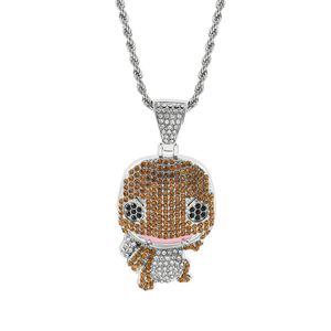 Collier pendentif <span class=keywords><strong>Pokémon</strong></span>, design entièrement en zircon, Charmander, Squirtle, style hip-hop, style old money, parfait pour les sweats à capuche - Product Image 4