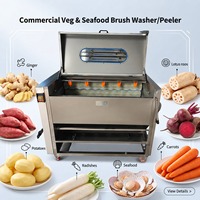 Laveuse-éplucheuse à rouleaux en acier inoxydable haute performance pour fruits, légumes, carottes, gingembre et pommes de terre