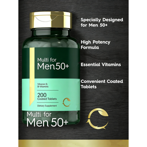 Multivitamínico para Hombres OEM 50+, 200 Cápsulas, Contiene Vitaminas B, Vitamina D, <span class=keywords><strong>Magnesio</strong></span> y Zinc, Suplemento Sin Gluten - Product Image 2