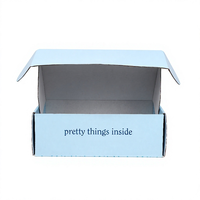 Boîte d'expédition personnalisée pour avion, luxe, bleue, en carton ondulé, écologique, avec pelliculage mat, pour petites entreprises