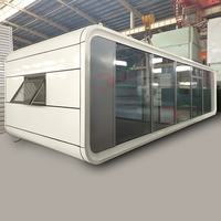 Maison capsule spatiale préfabriquée chambre soleil de luxe auberge brillante acier mobile cabine extérieure design moderne