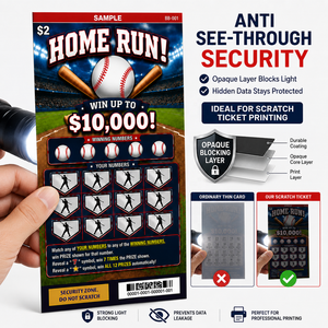 Billets de loterie à gratter sur le thème du baseball, anti-contrefaçon, nouveau design, vente en gros - Product Image 5