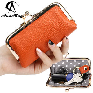 Monedero AndoBag para Mujer, de Cuero Vacuno Genuino, Bolso de Mano Elegante para Dama, Mini Bolsa para Guardar Lápiz Labial con Cierre de Beso 1472 - Product Image 1