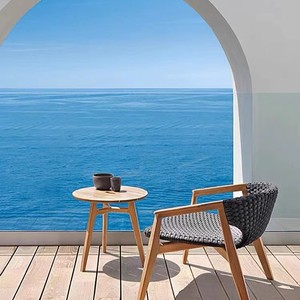 Ensemble table et chaises en bois massif d'extérieur, résistant à l'eau, pour 4 personnes, pour terrasse - Product Image 4