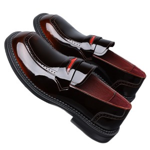 Nouvelles Chaussures Décontractées à Talon Épais et Bout Rond Rétro 2026 pour Hommes en Cuir Bruni Polyvalentes - Product Image 5