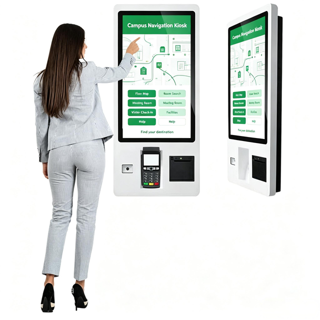 Government Digital Service Kiosk With Touch Screen and Document Scanner