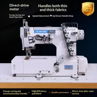 Machine à coudre interlock 500D avec éclairage LED, vitesse réglable, arrêt d'aiguille, ourlage, machine à coudre interlock