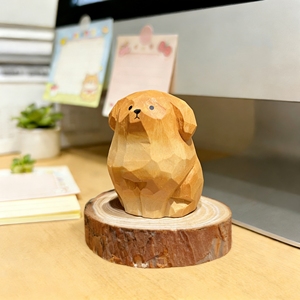 Moderner Handgeschnitzter Golden Retriever aus Lindenholz - Niedliches Hundegeschenk für Abschluss & Geburtstag - Neuer Stil - Product Image 1