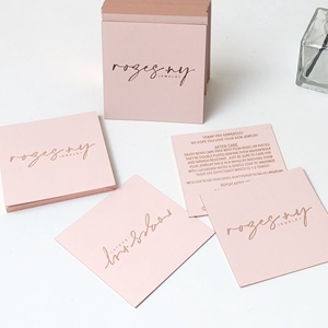 <span class=keywords><strong>Carte</strong></span> de visite personnalisée en or rose avec bordure dorée, petite <span class=keywords><strong>carte</strong></span> de visite carrée pour remercier de votre soutien à ma petite entreprise - Product Image 6