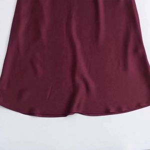 Vestido Midi de Seda Satinada para Mujer, Diseño Vintage sin Mangas, Vestidos Femeninos - Product Image 6