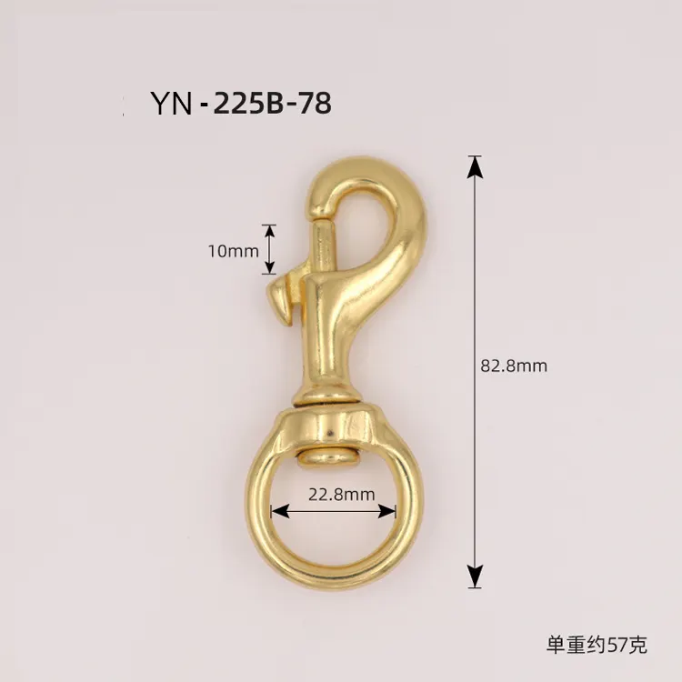 DWDP 81mm*21.8mm Brass Round Ring Swivel Snap Hooks for Dog Leash Collar