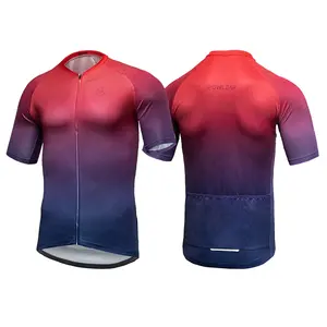 Tùy Chỉnh Màu Đỏ Màu Xanh Đi Xe Đạp Jersey Nhanh Chóng Khô Tốt Nhất Thiết Kế Xe Đạp Jersey Cho Đi Xe Đạp Chất Lượng Hàng Đầu Đi Xe Đạp Áo Sơ Mi