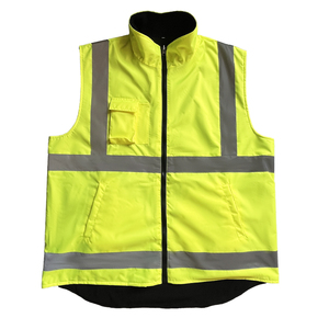 Vestes de travail à logo personnalisé, <span class=keywords><strong>haute</strong></span> <span class=keywords><strong>visibilité</strong></span>, doublées en polaire, imperméables, <span class=keywords><strong>sans</strong></span> manches, avec poche, pour l'hiver - Product Image 3