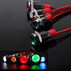 6/8/10/12mm Mini Small <b>Panel</b> Mount signal Lamp Waterproof Equipment Metal LED Indicator <b>Light</b> with Wire 3-6V Red Green Yellow - Product Image 5
