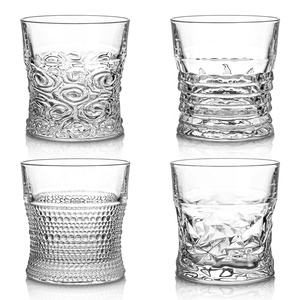 Gobelets à liqueur en verre transparent vintage à l'ancienne Verres à roche gaufrés Gobelets à whisky - Product Image 6