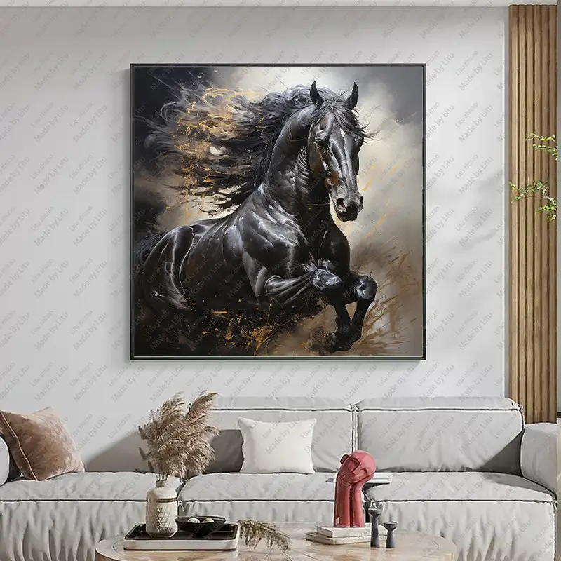 בד ציור קיר אמנות סוס מופשט בד ציור ציור קיר חיה עבור פוסטרים עיצוב הבית פוסטרים והדפסים