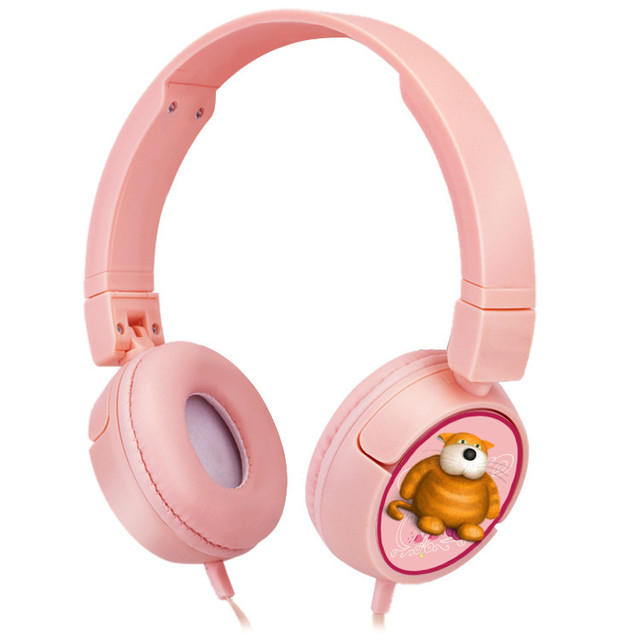 Cute Cartoon Design Over-Ear Wired Headphones with Mic for Kids for School Boys and Girls