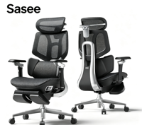 Chaise de bureau ergonomique Hbada X7 avec repose-pieds, soutien lombaire, appui-tête et accoudoirs réglables pour le travail de bureau