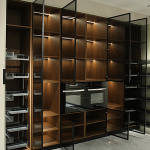 Mueble de Cocina PET Blanco con Acabado <span class=keywords><strong>George</strong></span> <span class=keywords><strong>Skin</strong></span> Feel, Mesa de Comedor Extensible de Madera Maciza y Cubierta de Mármol Negro - Product Image 6