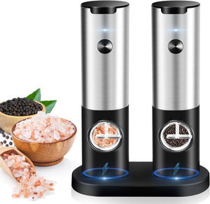 Molinillo de Pimienta Automático de Acero Inoxidable, Molinillo de Sal Eléctrico, Juego de Molinillos de Especias con Sensor de Gravedad - Product Image 1