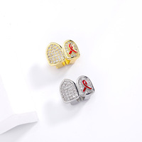 Grilles dentaires en zircon à double pièce, série très prisée, style européen et américain, pour la mode urbaine quotidienne et la personnalité.