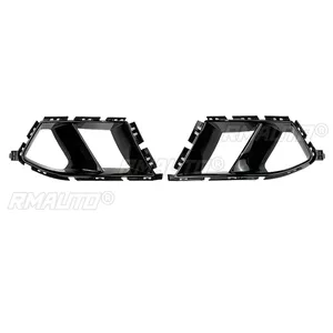 Pour BMW G80 M3 G82 G83 M4 2021-2024, Grille de ventilation du pare-chocs avant, 2 pièces, Garniture de grille, Cache de phare antibrouillard, Aspect fibre de carbone, Noir brillant - Product Image 4