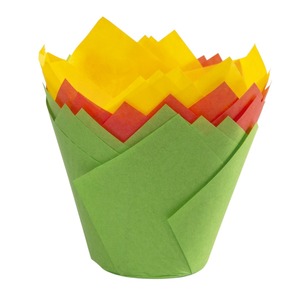 Juego de 12 moldes de papel para hornear Easy Bake Line Tulip, 7.5x8 cm - Product Image 1
