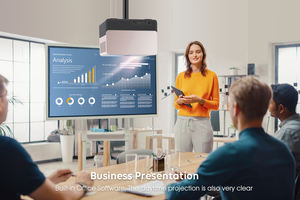 <span class=keywords><strong>Projecteur</strong></span> LCD intelligent Android 4K avec haut-parleurs 10W, mise au point automatique, 1200 lumens, haute luminosité, pour cinéma maison - Product Image 3