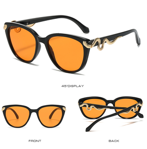 Haute qualité <span class=keywords><strong>serpent</strong></span> cadre petit oeil de chat nuances lunettes pour femmes PC <span class=keywords><strong>lentille</strong></span> lunettes De soleil voyage conduite Gafas De Sol - Product Image 6