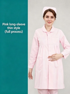 Uniforme d'infirmière de maternité à manches longues avec col <span class=keywords><strong>Peter</strong></span> Pan pour femmes enceintes, taille empire plissée, tenue professionnelle pour hôpital - Product Image 3