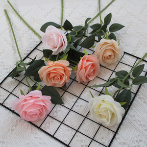 Rose hollandaise en soie à toucher réel, petite branche unique, pour arrangement floral de table, décoration intérieure, vente en gros, composition florale douce - Product Image 3