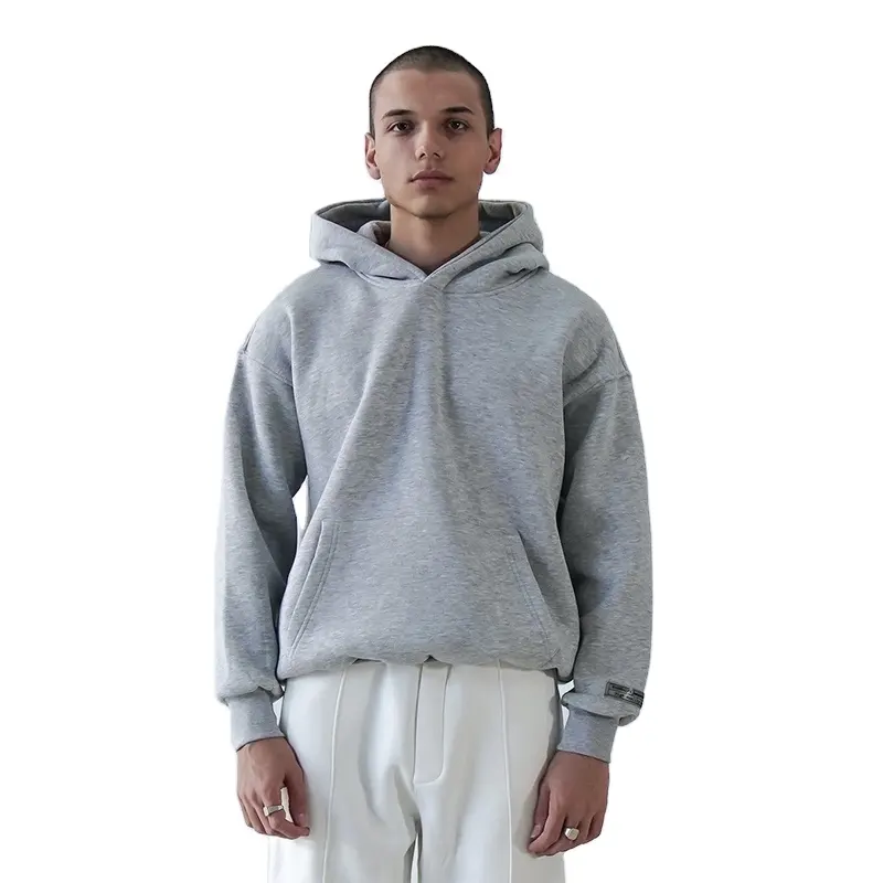 Hoge Kwaliteit Franse Badstof Gebreide Sweatshirt Met Hoodies 100% Katoenen Sweatshirt Groothandel Op Maat Hoodies