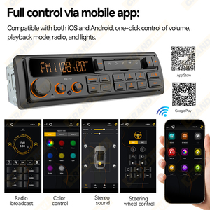 Grandnavi เครื่องเล่นมัลติมีเดีย MP3 1 DIN, เครื่องเล่นวิทยุในรถย้อนยุคมีเสียงวิทยุสีสันสดใสเฮดยูนิต<span class=keywords><strong>เพลง</strong></span> BT AM Rds รถคลาสสิกดินเดี่ยว - Product Image 5