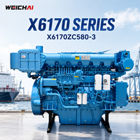 Moteur diesel marin SCDC authentique Weichai X6170ZC580-3 426KW 1350RPM pour la propulsion de bateaux, destiné aux fabricants de bateaux de travail