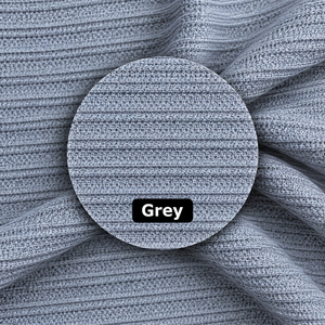 Tissu texturé extensible en maille côtelée double en polyester gris pour la confection de vêtements et de prêt-à-porter - Product Image 3