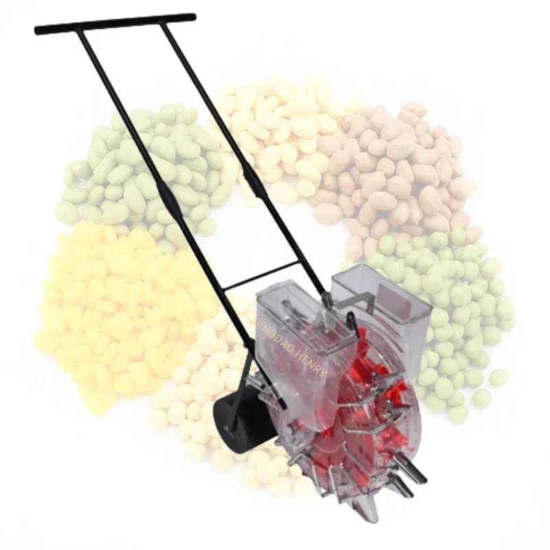 Goedkope Prijs Kwaliteit Twee Rij Manul Compacte Hand Duw Graan Zaad Planter Dubbele Vat Draagbare Maïs Zaaimachine Met Kunstmest