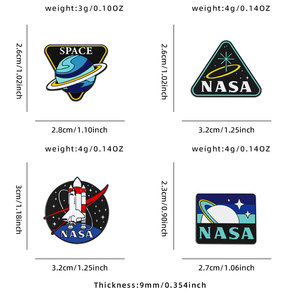 Épinglette en émail souple style rétro <span class=keywords><strong>NASA</strong></span>, thème spatial (Planète, Fusée, Astronaute), en alliage de zinc, pour vendeurs en ligne et vente en gros - Product Image 4