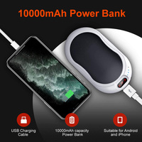 Calentador de manos recargable 2023, batería externa, 10000mAh, carga rápida, USB, pantalla Digital, linterna Led
