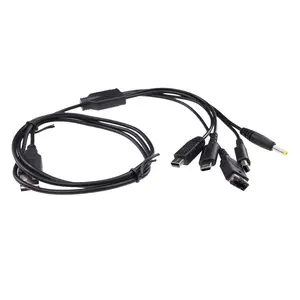 Black 1.2m USB Charger Charging Cable 5 in 1 For Nintendo DS Lite Wii U 3DS XL LL DSI GBA SP PSP Game Power Cord