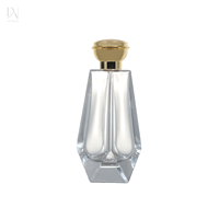 Bouteille de parfum de luxe transparente en verre givré noir de 50ml extrémité ouverte facile boîte de 100ml emballage bouteille de parfum en pierre luxueux