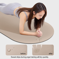 Tapis de yoga en caoutchouc naturel PU mat anti-transpiration, 5 mm d'épaisseur, absorption des chocs, logo personnalisé, couleur, tapis de fitness Pilates avec sangle