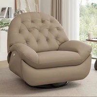 Canapé Capsule Spatiale de Première Classe, Fauteuil Inclinable et Berçant pour Salon, Canapé Simple Électrique Intelligent avec Fonction Relaxante et Cadre en Bois