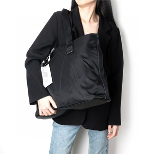 حقيبة يد نسائية على الطراز البريطاني بلون واحد مع حزام سحب منزلق وشعار R، حقيبة سفر وحقيبة مستندات - Product Image 2