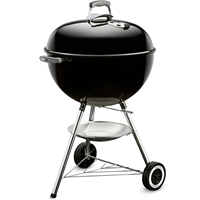 Barbecue portable Weber Traveler au charbon de bois pour le camping en plein air avec thermomètre intégré dans le couvercle