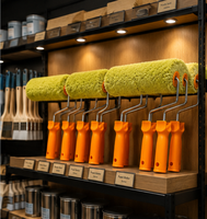 Rouleau à peinture ergonomique, économique, robuste, de 9 pouces, de remplacement, OEM, pour une finition lisse, avec une poignée en plastique confortable et antidérapante