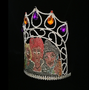 Halloween Film Thème <span class=keywords><strong>Hocus</strong></span> <span class=keywords><strong>Pocus</strong></span> Pageant Couronne Diadème En Gros Strass Couronne pour Anniversaire et Fiançailles - Product Image 3