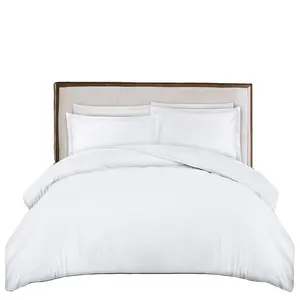 Ropa de cama de hotel, sábana blanca de lujo, juego de sábanas de algodón Queen King 100%