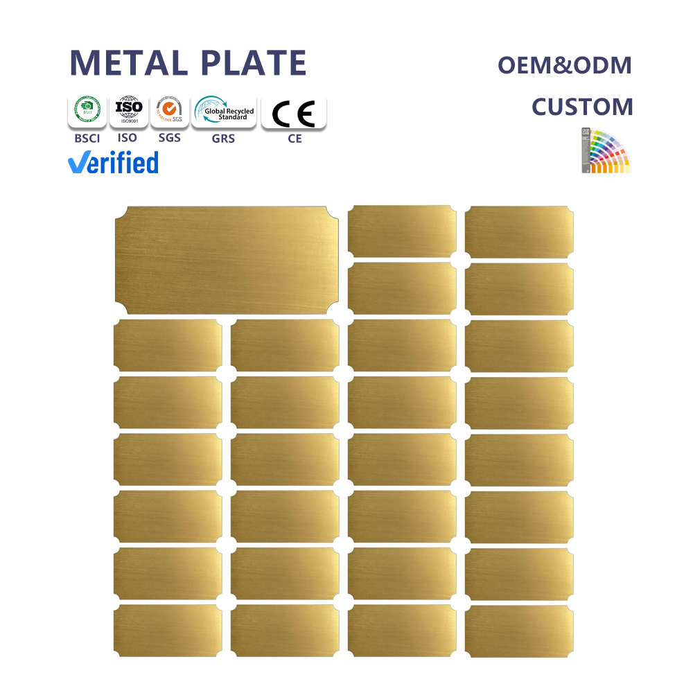 Customized Barcode Name Plates with Letterpress Printing Metal Material for Engraving
