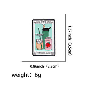 Broche émaillée de rappel sur le thème du Tarot, épinglette illustrée, badges pour sacs à dos, vêtements, accessoires de mode, bijoux, cadeau - Product Image 2